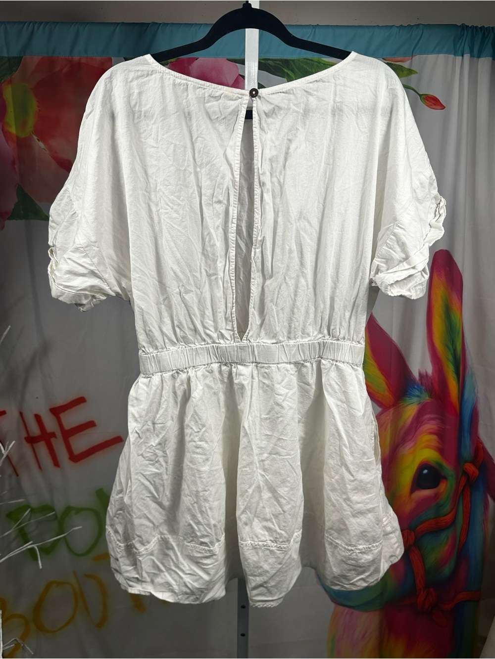 181. Free People White cotton poplin Mini Dress - Picture 5 of 6